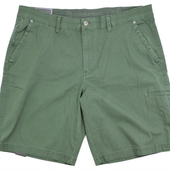 New Weatherproof Size 44  Men's Ripstop Utility Shorts 10" Inseam Ivy Green WP - Picture 1 of 12